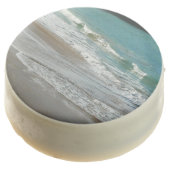 Waves Lapping on the Beach Turquoise Blue Ocean Chocolate Dipped Oreo (Angled)