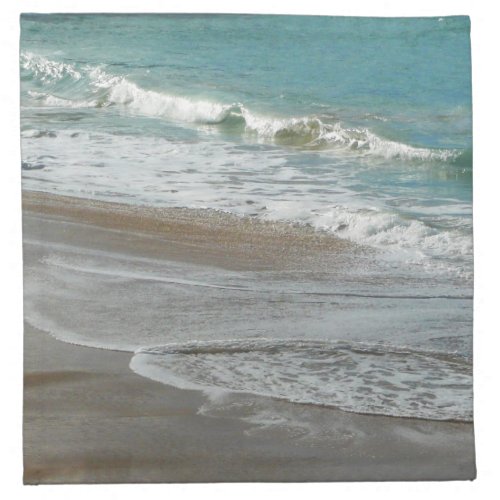 Waves Lapping on the Beach Turquoise Blue Ocean Cloth Napkin