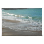 Waves Lapping on the Beach Turquoise Blue Ocean Cloth Placemat