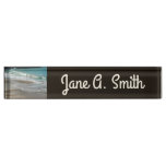Waves Lapping on the Beach Turquoise Blue Ocean Desk Name Plate