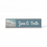 Waves Lapping on the Beach Turquoise Blue Ocean Desk Name Plate