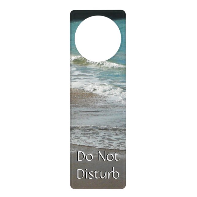 Waves Lapping on the Beach Turquoise Blue Ocean Door Hanger (Front)