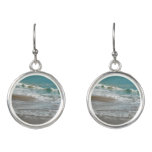 Waves Lapping on the Beach Turquoise Blue Ocean Earrings