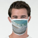 Waves Lapping on the Beach Turquoise Blue Ocean Face Mask
