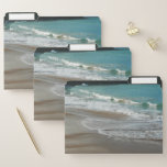 Waves Lapping on the Beach Turquoise Blue Ocean File Folder