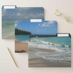 Waves Lapping on the Beach Turquoise Blue Ocean File Folder