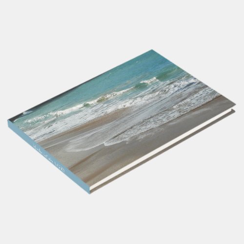 Waves Lapping on the Beach Turquoise Blue Ocean Guest Book