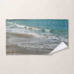Waves Lapping on the Beach Turquoise Blue Ocean Hand Towel