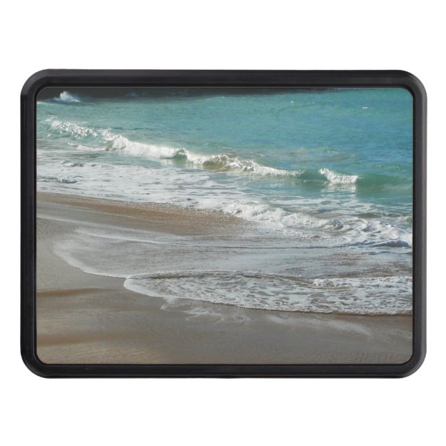 Waves Lapping on the Beach Turquoise Blue Ocean Hitch Cover (Front)