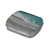 Waves Lapping on the Beach Turquoise Blue Ocean Jelly Belly Candy Tin (Side)