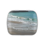 Waves Lapping on the Beach Turquoise Blue Ocean Jelly Belly Candy Tin