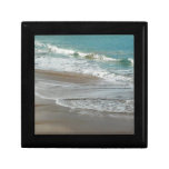 Waves Lapping on the Beach Turquoise Blue Ocean Jewelry Box