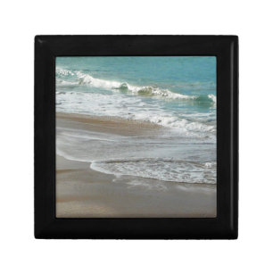 Waves Lapping on the Beach Turquoise Blue Ocean Jewelry Box