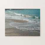 Waves Lapping on the Beach Turquoise Blue Ocean Jigsaw Puzzle
