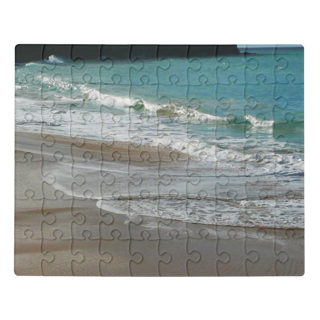 Waves Lapping on the Beach Turquoise Blue Ocean Jigsaw Puzzle (Puzzle Horizontal)