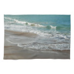 Waves Lapping on the Beach Turquoise Blue Ocean Kitchen Towel