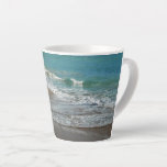 Waves Lapping on the Beach Turquoise Blue Ocean Latte Mug