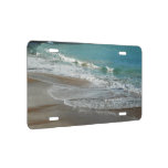 Waves Lapping on the Beach Turquoise Blue Ocean License Plate