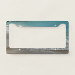 Waves Lapping on the Beach Turquoise Blue Ocean License Plate Frame