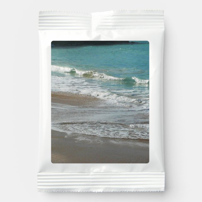 Waves Lapping on the Beach Turquoise Blue Ocean Margarita Drink Mix (Front)