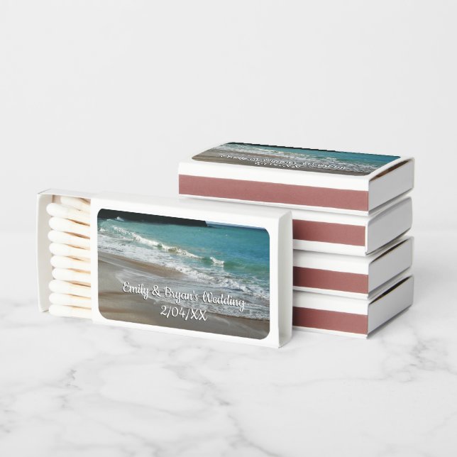 Waves Lapping on the Beach Turquoise Blue Ocean Matchboxes (Stacked)
