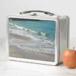 Waves Lapping on the Beach Turquoise Blue Ocean Metal Lunch Box