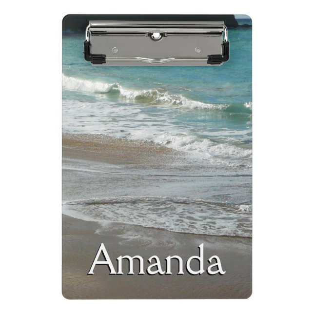 Waves Lapping on the Beach Turquoise Blue Ocean Mini Clipboard (Front)