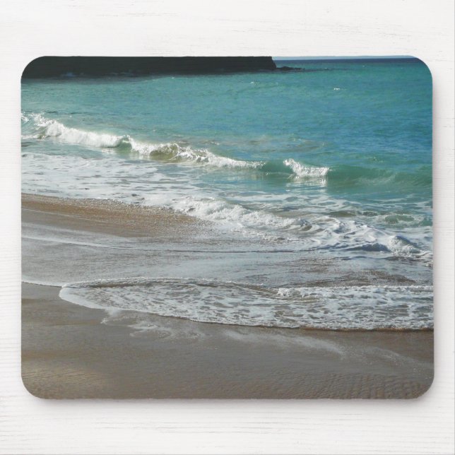 Waves Lapping on the Beach Turquoise Blue Ocean Mouse Pad (Front)