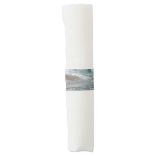 Waves Lapping on the Beach Turquoise Blue Ocean Napkin Bands