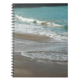 Waves Lapping on the Beach Turquoise Blue Ocean Notebook