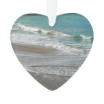 Waves Lapping on the Beach Turquoise Blue Ocean Ornament