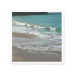 Waves Lapping on the Beach Turquoise Blue Ocean Paper Napkins