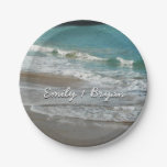 Waves Lapping on the Beach Turquoise Blue Ocean Paper Plate