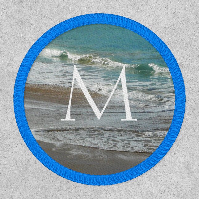 Waves Lapping on the Beach Turquoise Blue Ocean Patch (Front)