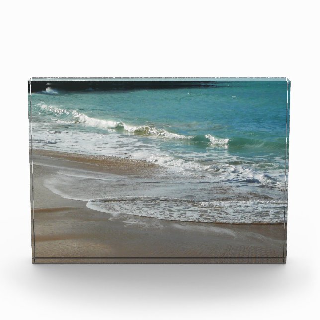 Waves Lapping on the Beach Turquoise Blue Ocean Photo Block (Front)