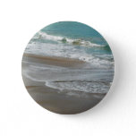 Waves Lapping on the Beach Turquoise Blue Ocean Pinback Button