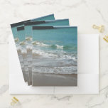 Waves Lapping on the Beach Turquoise Blue Ocean Pocket Folder