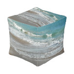 Waves Lapping on the Beach Turquoise Blue Ocean Pouf