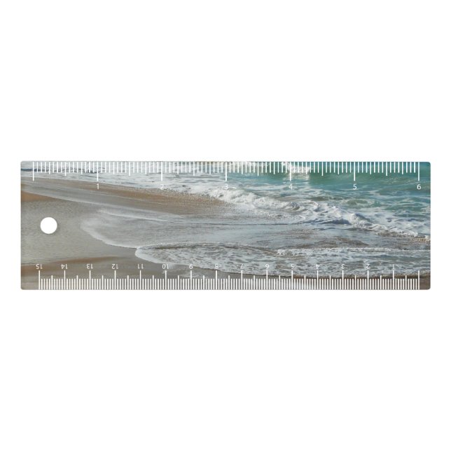 Waves Lapping on the Beach Turquoise Blue Ocean Ruler (Front)