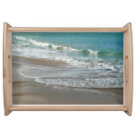 Waves Lapping on the Beach Turquoise Blue Ocean Serving Tray