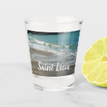 Waves Lapping on the Beach Turquoise Blue Ocean Shot Glass