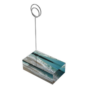 Waves Lapping on the Beach Turquoise Blue Ocean Table Number Holder
