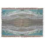 Waves Lapping on the Beach Turquoise Blue Ocean Throw Blanket