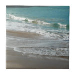 Waves Lapping on the Beach Turquoise Blue Ocean Tile