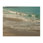 Waves Lapping on the Beach Turquoise Blue Ocean Wood Wall Art