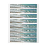 Waves Lapping on the Beach Turquoise Blue Ocean Wrap Around Label