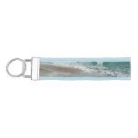 Waves Lapping on the Beach Turquoise Blue Ocean Wrist Keychain