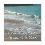 Waves Lapping on the Beach Turquoise Save the Date