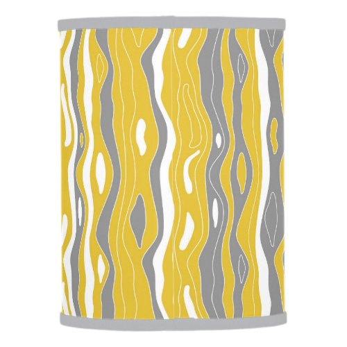 Waves lines mustard yellow grey white lamp shade