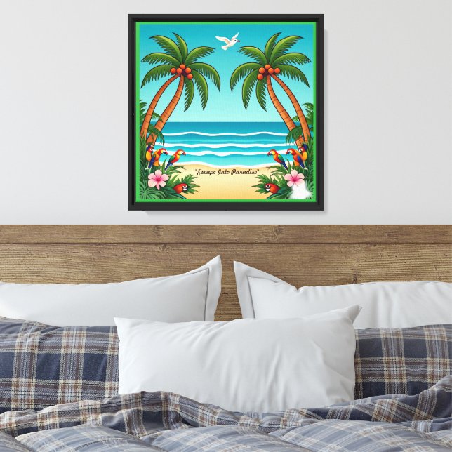 "Waves Meet Sunshine" Canvas Print (Insitu(Bedroom))